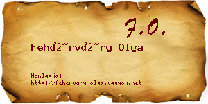 Fehérváry Olga névjegykártya
